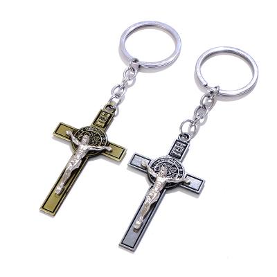 China Metal Christian Catholicism Gift Holy Crucifix Jesus Cross Keychain pendant 2022 daily life wholesales for sale