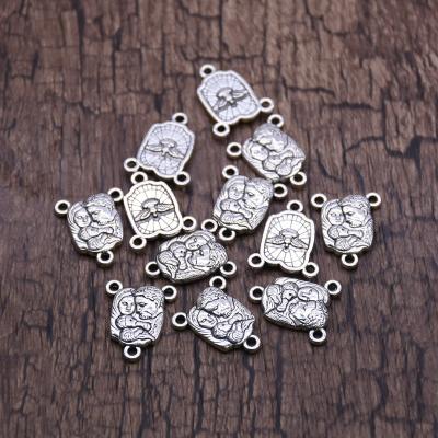 China Retro Holy Father Mother Holy Child Family Triangle Rosary Necklace Accessories Three Hole DIY Jewelry for sale