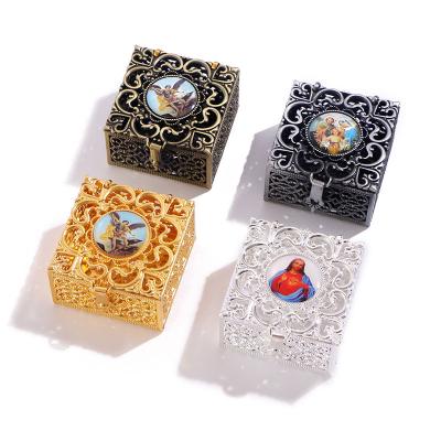 China 2022 Religious Komi Metal Religious Packing Box For Rosary Accessories Storage Container Jewelry Box for sale