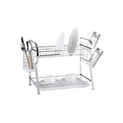 China Sustainable Factory Supply Simple Eco-friendly Standing Type Stainless Steel Built In Dish Rack For Kitchen Countertop And Utensil Rack for sale