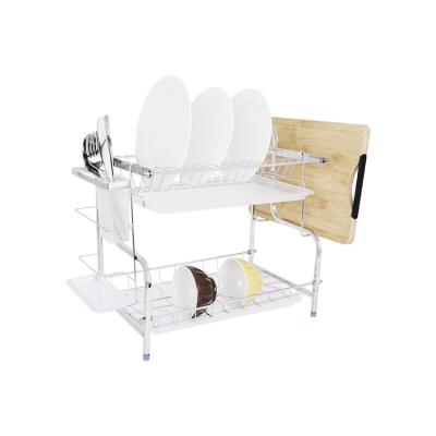 China 2022 Latest Newest Single Sustainable Attractive Products Anticorrosion Large Capacity Kitchen Dish Rack With PVC Bottom Tray for sale