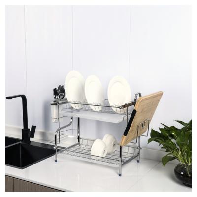 China Durable Factory Supply No Drill Rust Drainable Dish Anti Drying Rack For Kitchen Countertop Sink With Drain Board Dish Rack for sale