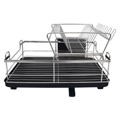 China Factory direct sale 304 stainless steel dish sustainable racking dish drying rack Double-layer dish rack for sale