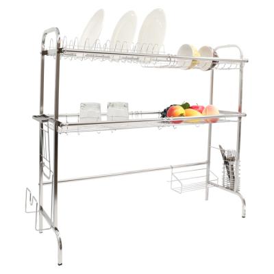 China Latest Eco-Friendly Metal Adjustable Dish Sustainable Multi-Layer Products Drying Rack For Kitchen Countertop And Utensil Rack for sale