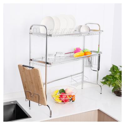 China Large Capacity Sustainable Mounted Telescoping Dish Rack for Counter Organization and Storage with Drain Panel Dish Rack for sale