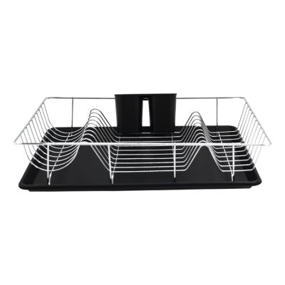 China Sustainable Factory Directly Supply Non Toxic Metal Dish Storage Rack For Counter Organization And Storage Drain Board Dish Rack for sale