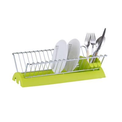 China Durable High Durability Metal Foldable Non-slip Space Saver Dish Rack With Cutlery Basket For Kitchen Countertop for sale