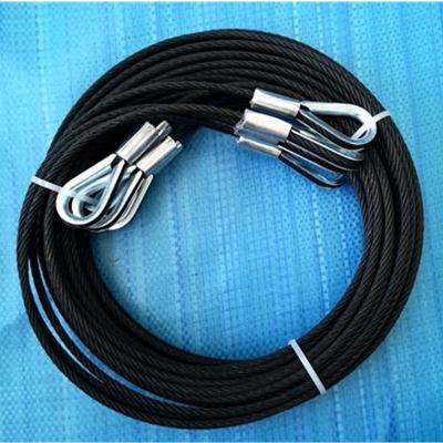 China Rope 20ft Black Galvanized Steel Cable Assembly Kit for sale