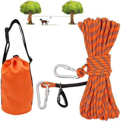 China Stocked Dog Tie Out Cable  100ft Portable Overhead Trolley System  Dog Lead for Yard Camping Parks outdoor for sale