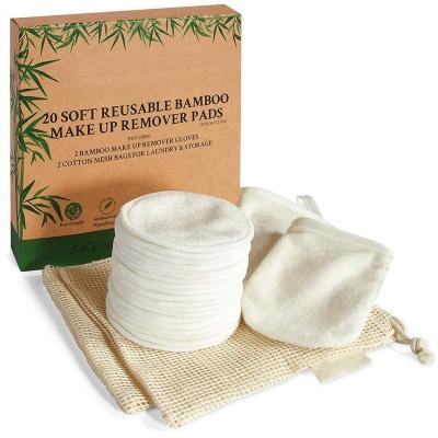 China Eco-friendly Wholesale Washable Reusable Organic Cotton Makeup Remover Pads Set for sale