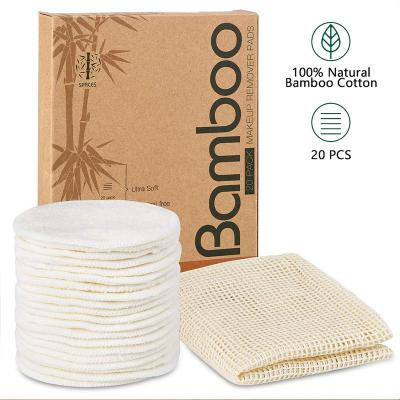 China Eco-Friendly Reusable Natural Bamboo Makeup Remover Cleansing Pads for sale