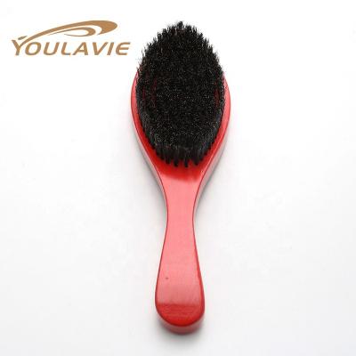 China Shaving Brush PU Paint Wholesale Wood Soft Boar Bristle Beard Brush Red Color for sale