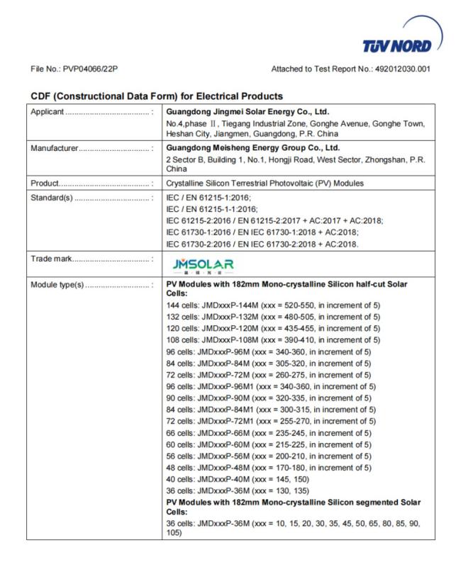 TUV mark - Guangdong Zhongfu Solar Energy Technology Co., Ltd.