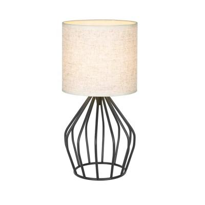 China 1.8M Wire Switch Control Modern Contemporary Iron Fabric E27 Desk Shade Fabric Small Size Table Lamp for sale