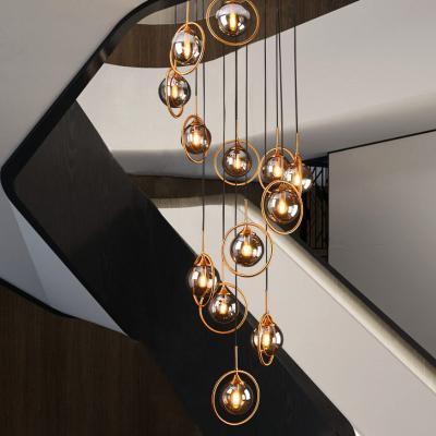 China Zhongshan Modern Pendant Light Chandelier for Project Glass Shade Globe Staircase Chandelier Lights Large Chandeliers for sale