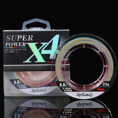 China Luster Special Prices Soft Smooth Multifilament 4strands Braided PE Fishing Line 100M Super Strong Durable Fishing Ropes for sale