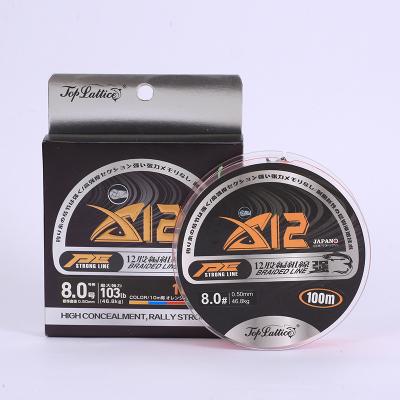 China 100M Strong Smooth Durable PE Braided Fishing Line 12 Strands Super Strength Fishing Line for sale