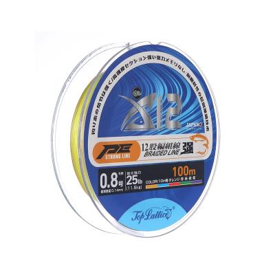 China 100M Durable Smooth Strong 300M Braided Line 12 Strand PE Line Saltwater Multifilament Fishing Line for sale