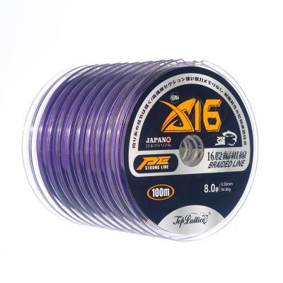 China Super Strong Braid X16 100M 10 Consecutive 16 Strands Line Carp Fishing Line Soft Fishing Multifulament PE Line for sale