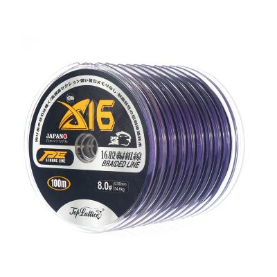 China Super Strong 16 Strand PE Line 100M 10 Consecutive Braided Line Fishing Line Fishing Multifilament Rope for sale