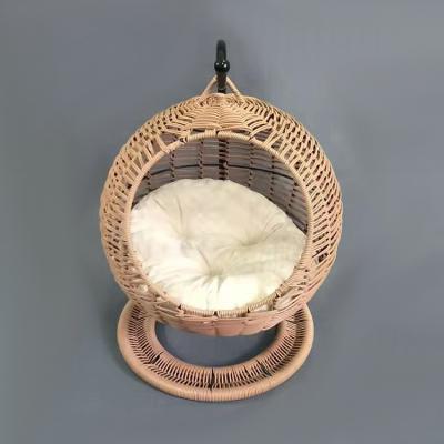 China 2022 China Cat Beds Cat Mammock Breathable Washable Wholesale Half-enclosed Round Rattan Removable Pet for sale