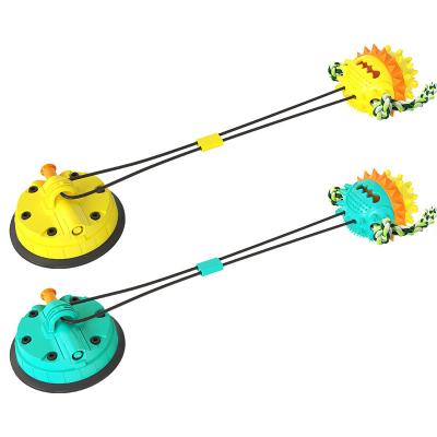 China 2022 New Design Viable Interactive Food Stuffed Pet Toys Dog Chewers Suction Cup Conflict Puzzle Dogs Ball Chew for sale