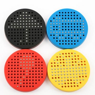 China Eco-Friendly Material Mini Round Magnetic Steel Beads Learning Drawing Board Educational Writing Board Magpad Toys Magpad Round with Pen Plug for sale