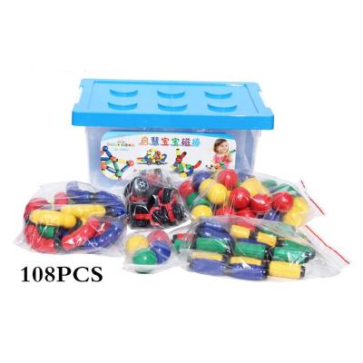 China 100% 108cs Eco-friendly Educational Magnetic Sticks Toy For Kids Magnet Building Block Toys for sale