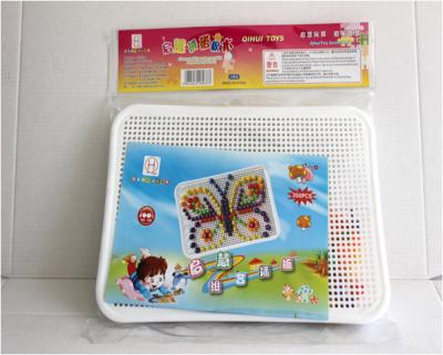 China Educational Toys 350pcs Mushroom Nail Puzzle Pegboard Button Toy For Kids Opp Bag Package for sale