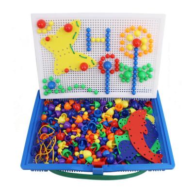 China Preschool Educational Toys Kids Playing Toys 350 Pcs Spread Nails Dish Toys Peg Puzzles Jigsaw Puzzle Creative Mosaic Pegboard Educational Toys for sale