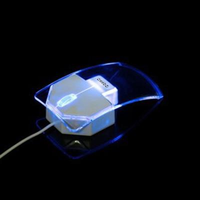 China 4 Colors Breathing Lights Transparent Crystal Computer USB 3D Optical Cable Mouse With Breathable LED Light for sale