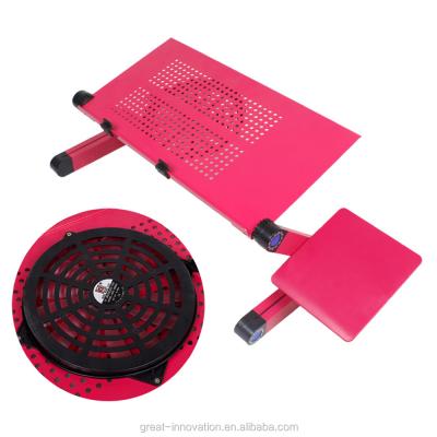 China (Height) 360 degree adjustable adjustable laptop table with big fan and mouse pad for sale