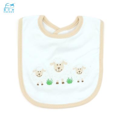 China Factory Wholesale Custom Washable Easy Tie Baby Bibs Organic Cotton White Baby Bib for sale