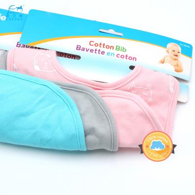 China Newest Style Baby Bib Gift White Textile Washable U Shape Baby Bib Cotton Baby Bibs With Elastic Band for sale