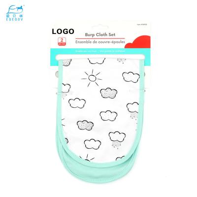 China Matching 100% high quality cotton washable baby bib and burp cloths for baby 2 packs for sale