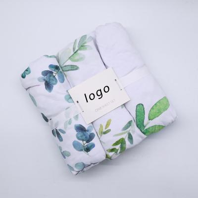 China Anti-Static Cotton Crib Mattress Protector Cover Fitted Printed Single Fitted Baby Crib Sheet for sale