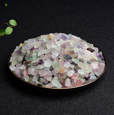 China China Natural Colorful Fluorite Amethyst Rock Crystals Healing Stones Gravel Tumbled Stone for sale