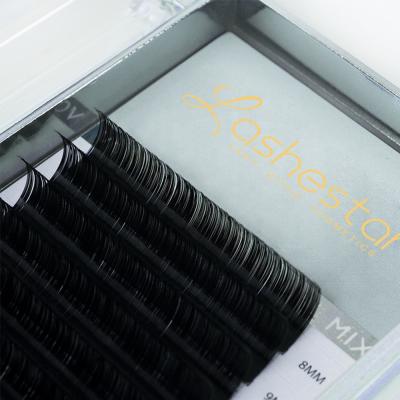 China Lash Classic Eyelash Extension Wholesale Black Lash Extensions Private Label Matte Cashmere Feather Comelylash Trays 3-Russian Volume for sale