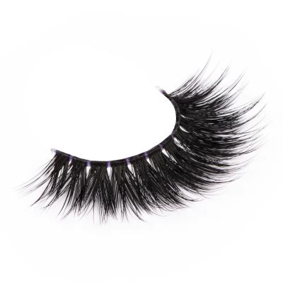 China Long Lasting Natural Black Colored Band Lashes OEM 3D Faux Mink Eyelashes Custom Box for sale