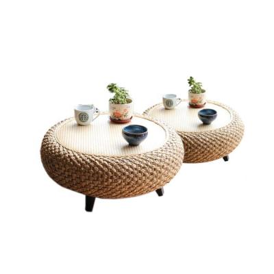 China New Design 2022 Wholesale Home Adjustable Natural Handwoven Grass Balcony Low Table (Other) for sale