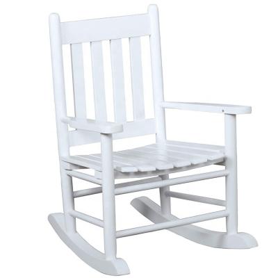 China Wholesale Customized White Living Room Furniture Slat Back Kids Youth Rocking Chair for sale