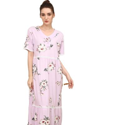 China Summer Female Nightgowns Nightgown Ladies Nightgown Sleepwear QUICK DRY Women's Sleepwear Sexy Home Milk Silk Dress for sale