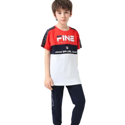 China Breathable Boys Clothes Sports Suit Boys Casual Clothing Sets Autumn Letter 2022 Two Pieces Kids Clothing Set Kids Tracksuit Clothes for sale