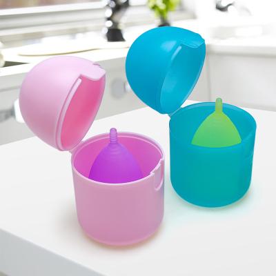 China Eco-friendly Free Sample Menstrual Cups Cleaner Carry Storage Box Menstrual Cup Case Steriliser for sale