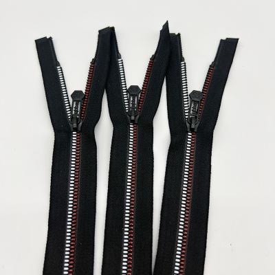 China Other Hot Selling Custom Double 5# Color Corn Tooth Plastic Zipper For Clothing / Bags for sale