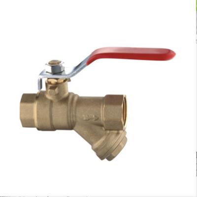 China General DN 15 Brass Color Forged Brass Y Strainer With Ball Valve for sale