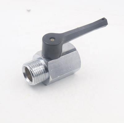 China General Longer Handle Nickel Plated Male End Brass Mini Ball Valve for sale