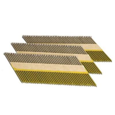 China D Head 34 Degree 50mm To 90mm Collated Paper Strip Nails / Frame Nailer Nails Gel Nail Strip for sale