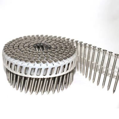 China Factory Wholesale Flat 15 Degree Thread Collated Coil Nails For Pallet Making for sale