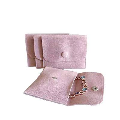 China Hot Sale Mini Pink Bag Eco-friendly Packaging Bag Pouch Gift Display Suede Flap Envelope Suede Custom Logo Printed for sale